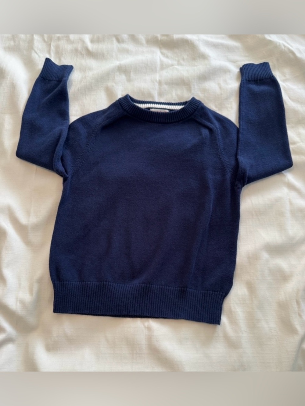 Cat & Jack Toddler Kids Solid Navy Blue Crewneck Pullover Knit Sweater Size 4/5
